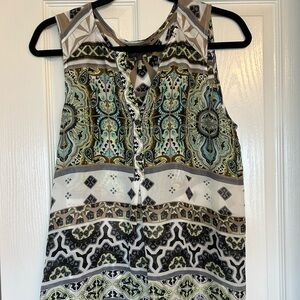 Hale Bob Sleeveless Tank Top in Mint, Black & Cream